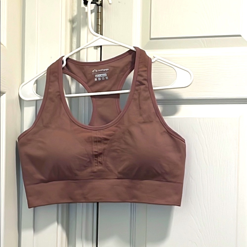 HEALTHYOGA  NUDE PURPLE Sports Bra Seamless Racerback